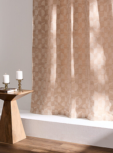 Geometric mosaic chenille knit curtain <b>Single panel</b> 140 x 220&nbsp;cm