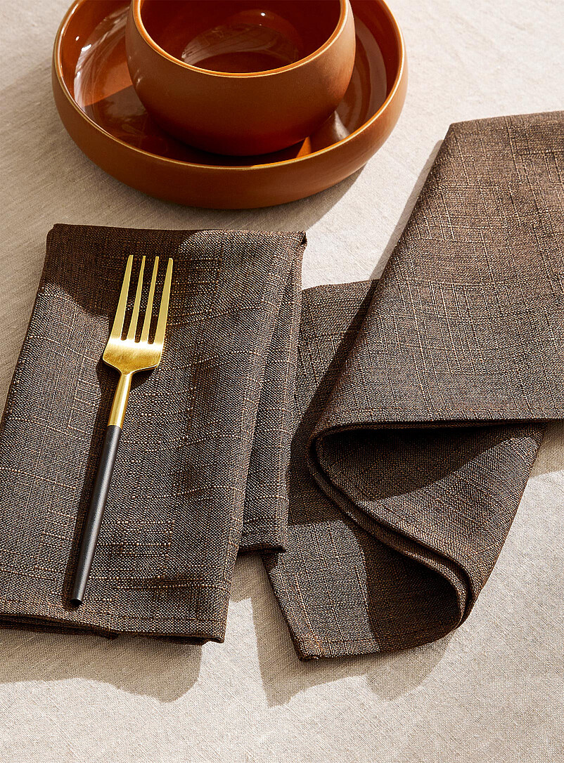 Brown chambray napkins Set of 2 product image (primary)