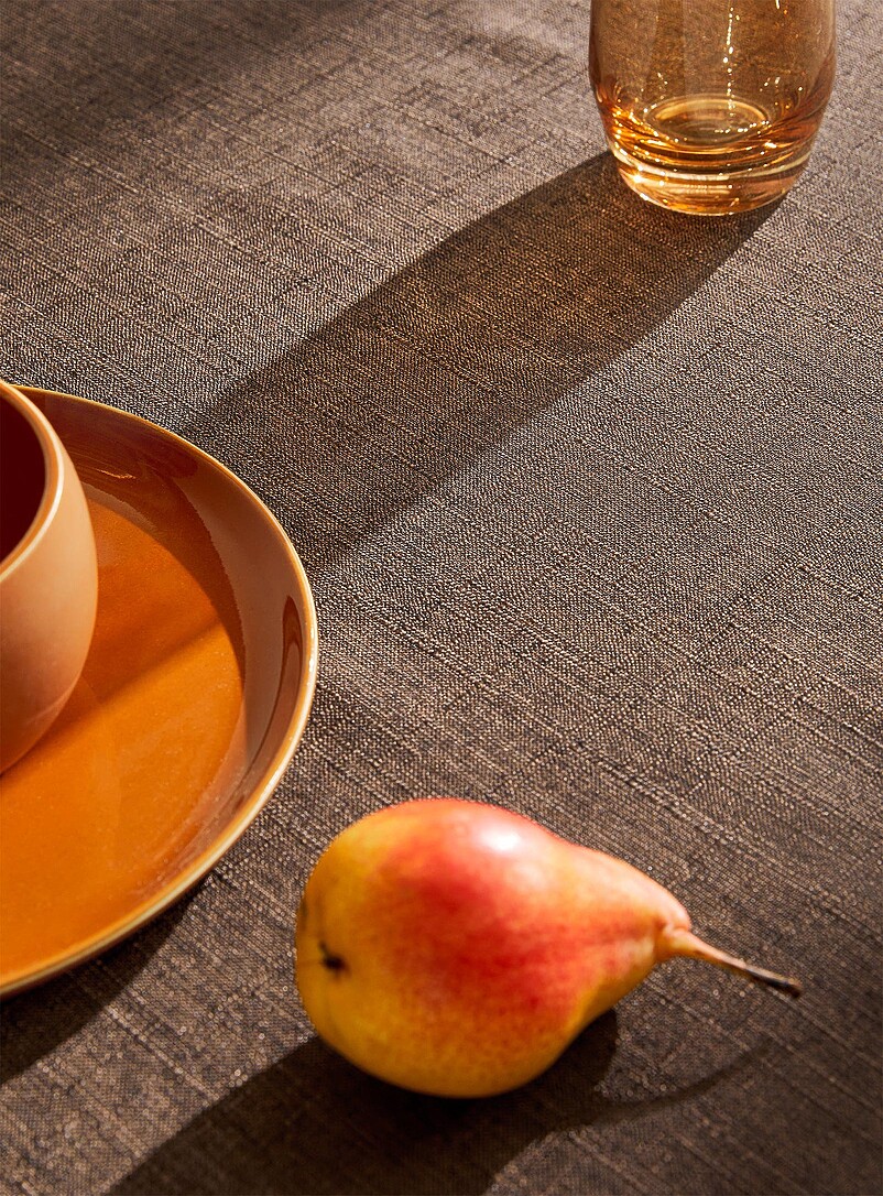 Brown chambray tablecloth product image 2