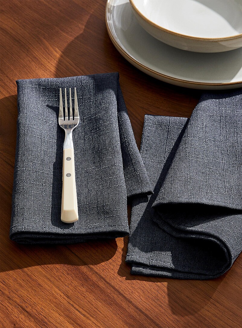 Navy textured napkins Set of 2 product image (primary)