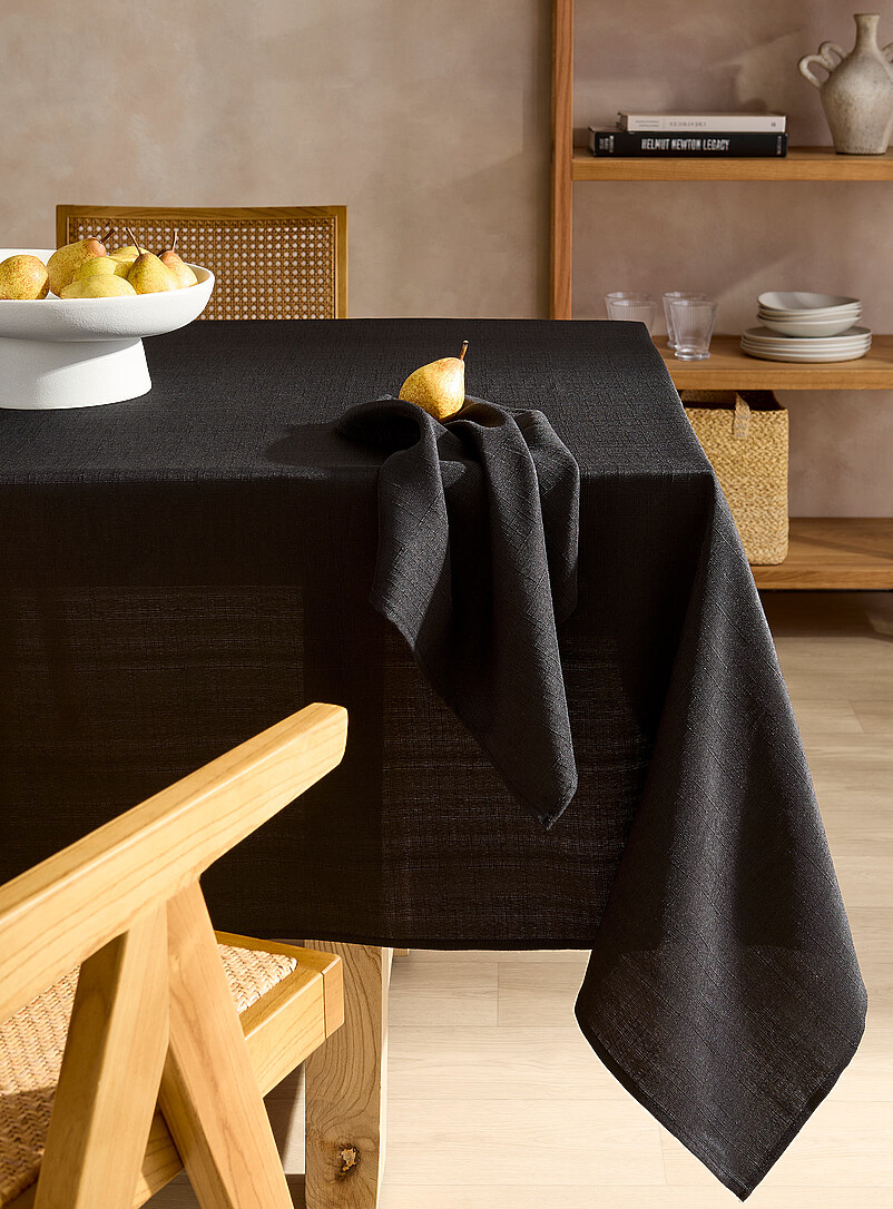 Black textured tablecloth product image (primary)