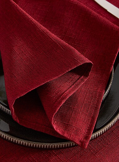Les serviettes de table jacquard rouge festif Ensemble de 2