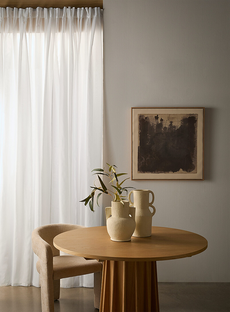 Extra-Long Neutral-Coloured Sheer Curtain One Panel 250 X 300 Cm
