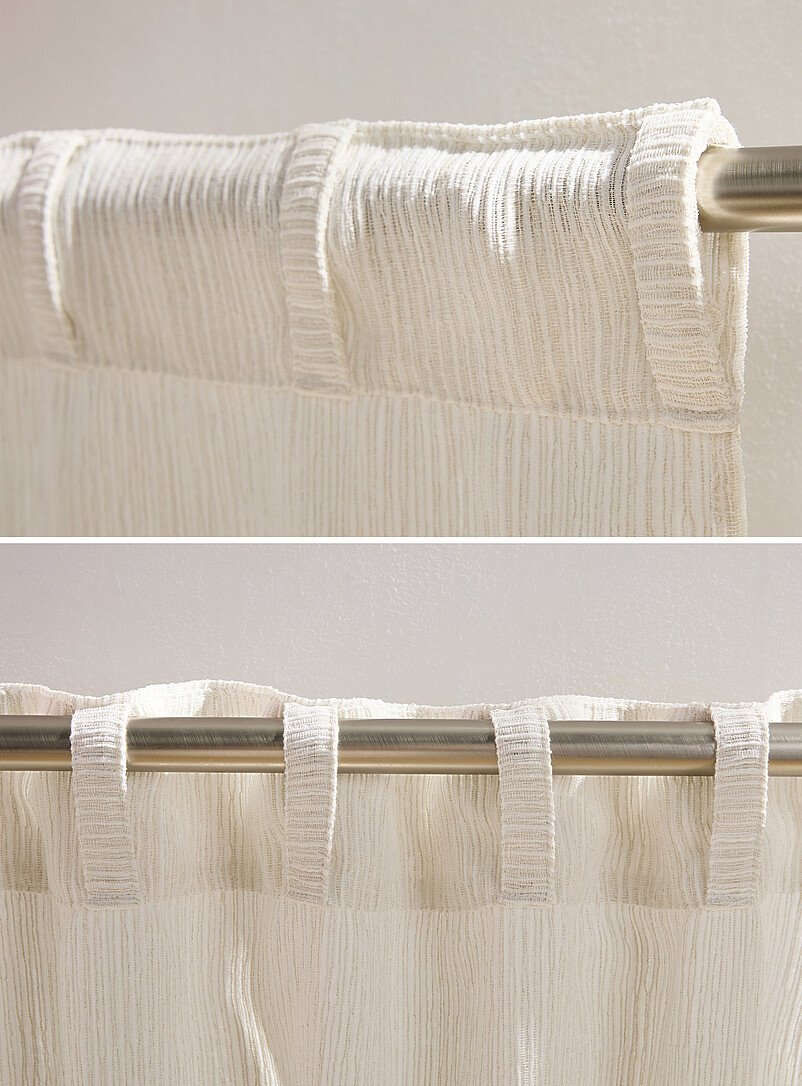 Hairline-stripe delicate openwork sheer curtain One panel 140 x 220 cm product image 3