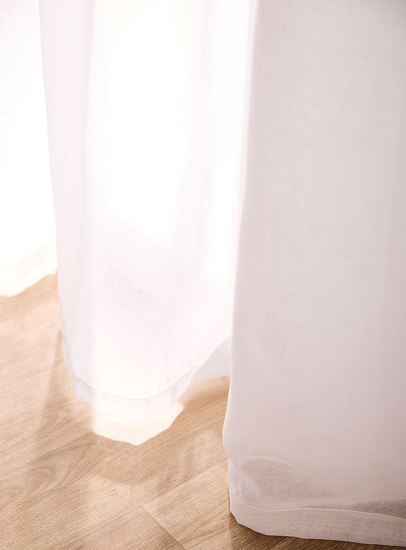 Solid faux-linen sheer curtains Two panels See available sizes product image 2