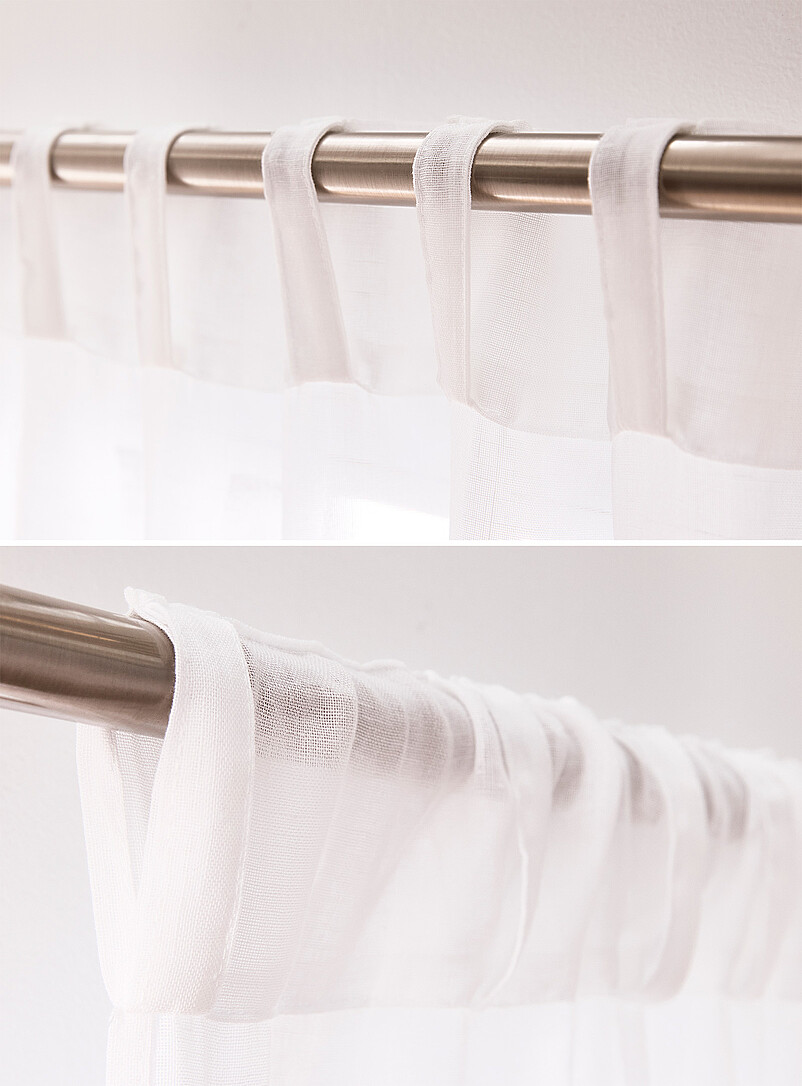 Solid faux-linen sheer curtains Two panels See available sizes product image 3