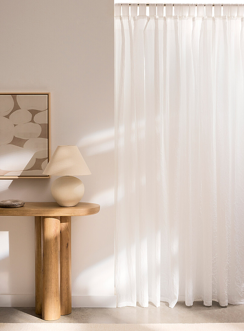 Crinkled texture sheer curtain One panel 140 x 220 cm product image (primary)