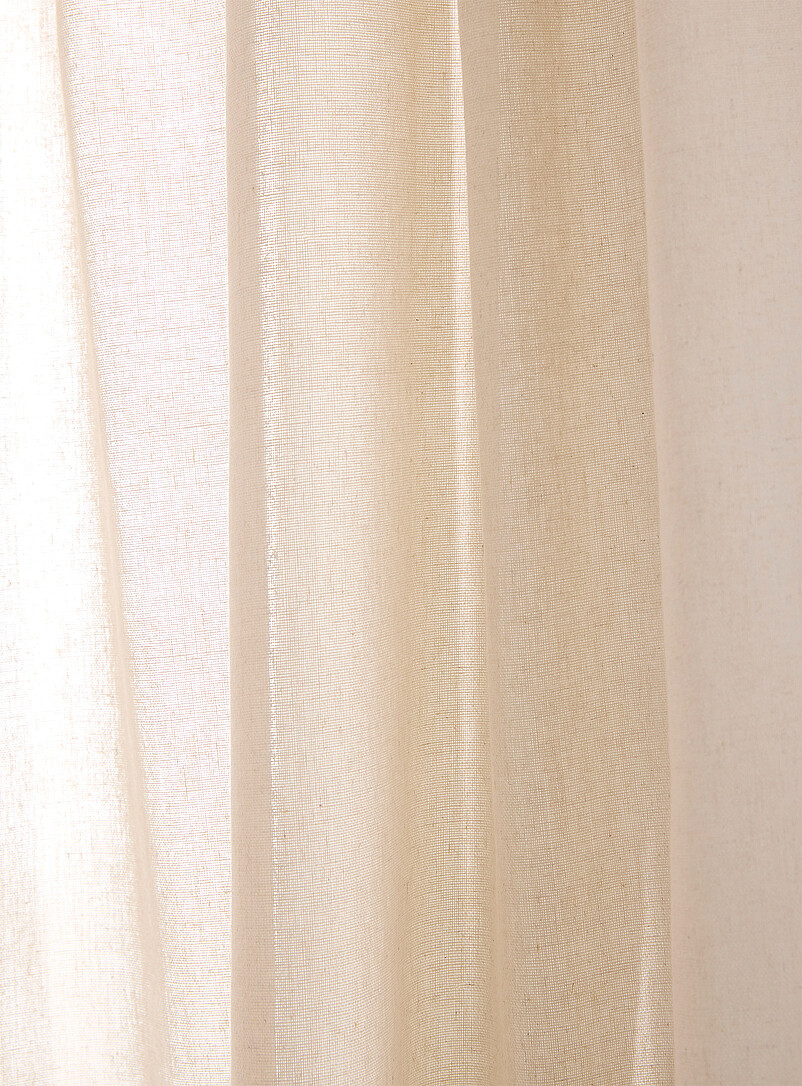 Solid faux-linen curtains Two panels 140 x 220 cm product image 2