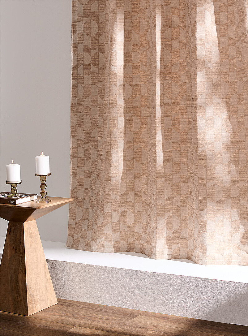 Geometric mosaic chenille knit curtain One panel 140 x 220 cm product image (primary)