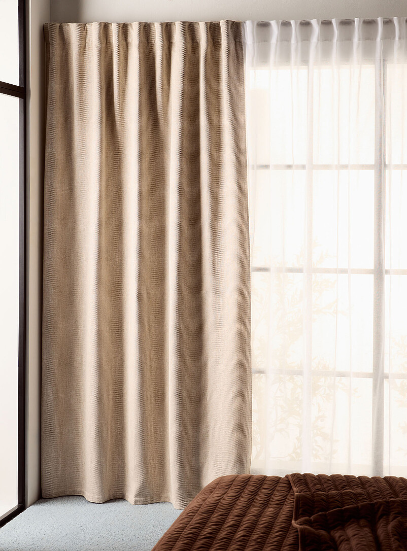 Touch of linen waffle-texture curtain One panel 140 x 220 cm product image (primary)