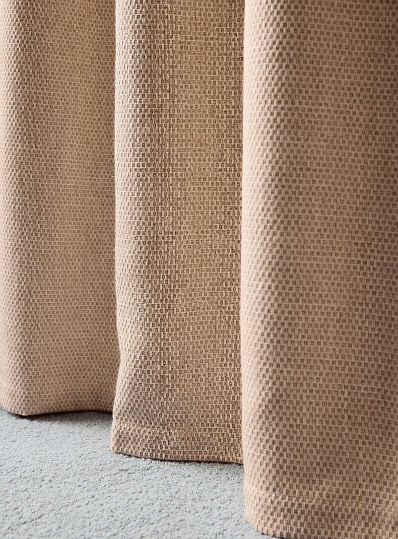 Touch of linen waffle-texture curtain One panel 140 x 220 cm product image 2