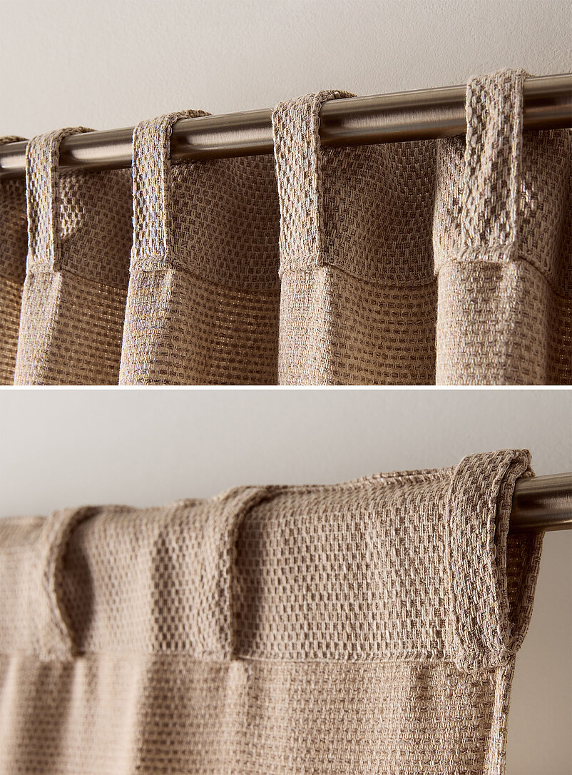 Touch of linen waffle-texture curtain One panel 140 x 220 cm product image 3
