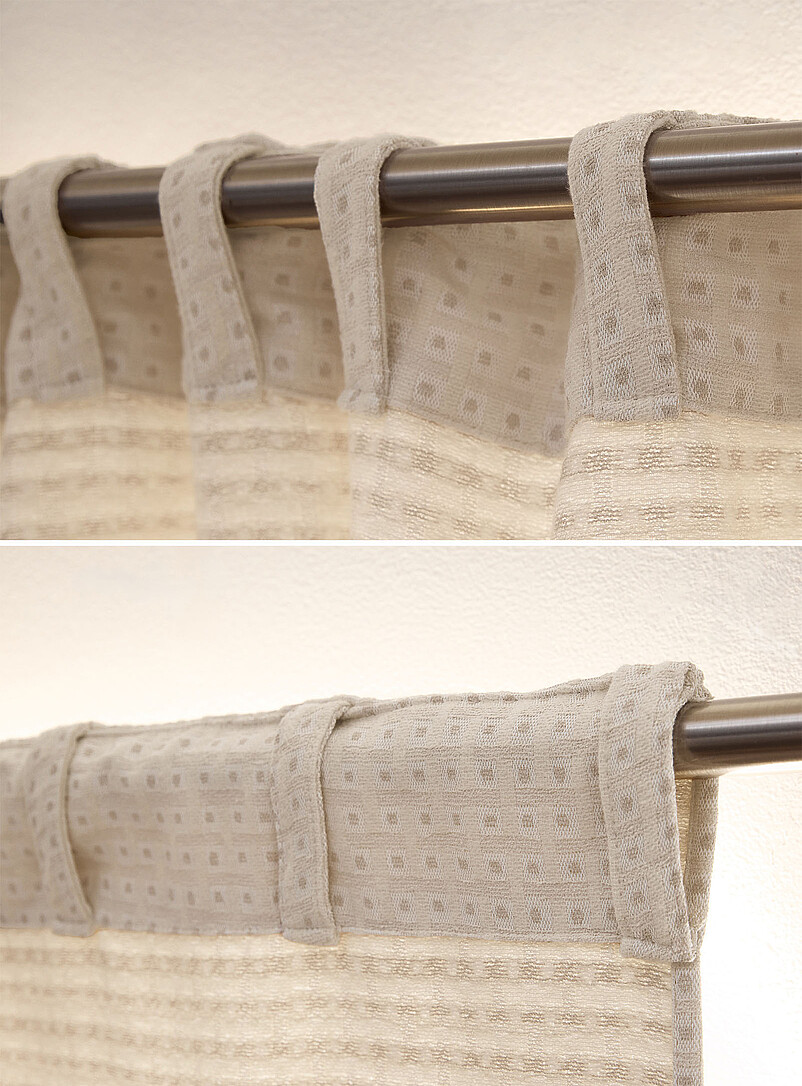 Textured polka dot and windowpane curtain One panel 140 x 220 cm product image 2