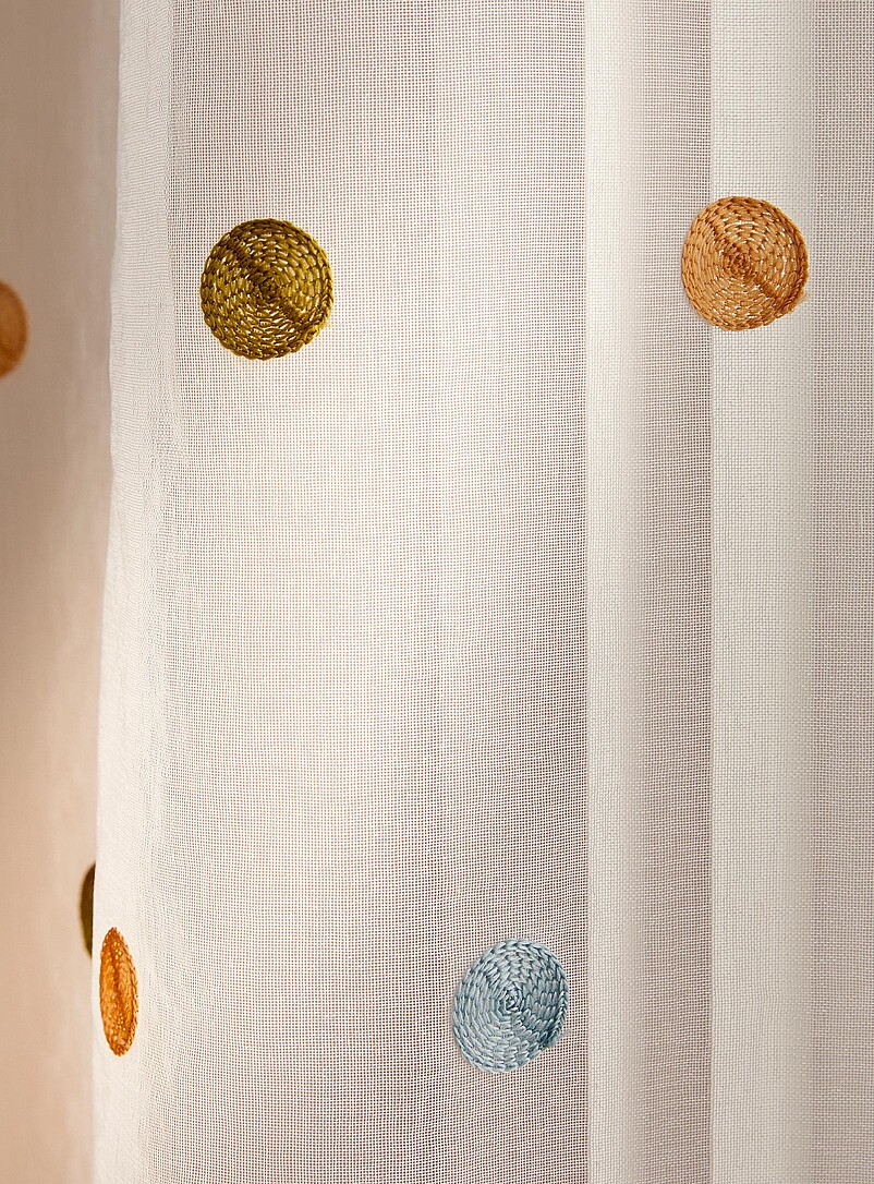 Simons Maison Assorted Embroidered polka dots sheer curtain <b>One panel</b> 130 x 220&nbsp;cm