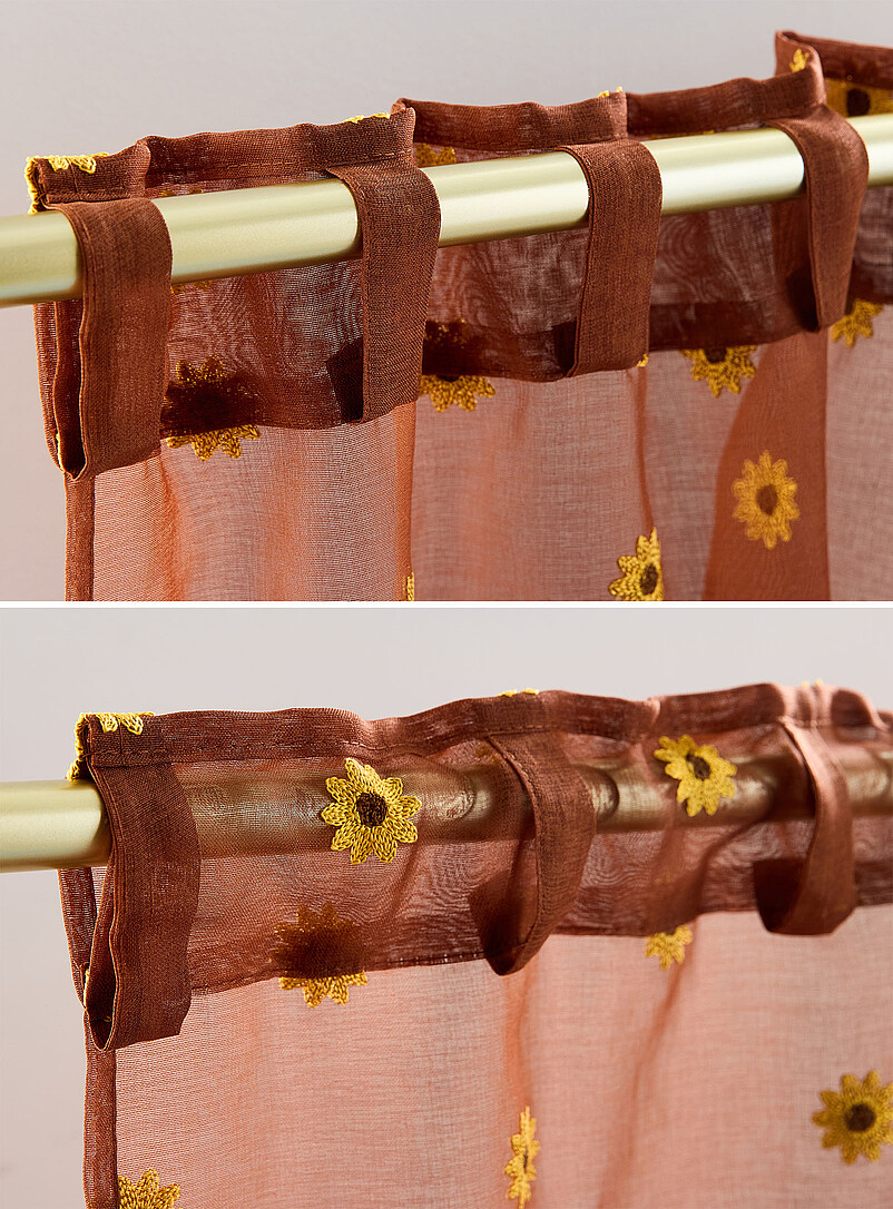 Embroidered sunflowers sheer curtain One panel 130 x 220 cm product image 3