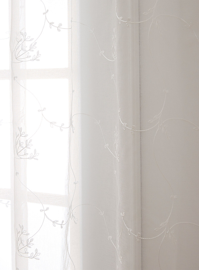 Embroidered flowers sheer curtain One panel 130 x 220 cm product image 2