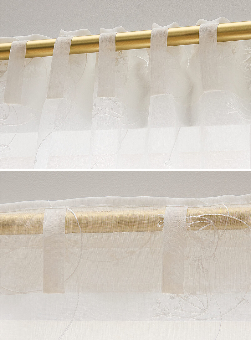 Embroidered flowers sheer curtain One panel 130 x 220 cm product image 3