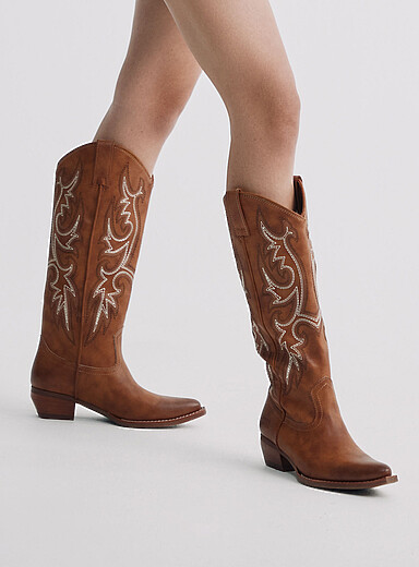 Irlene topstitched cowboy boots
