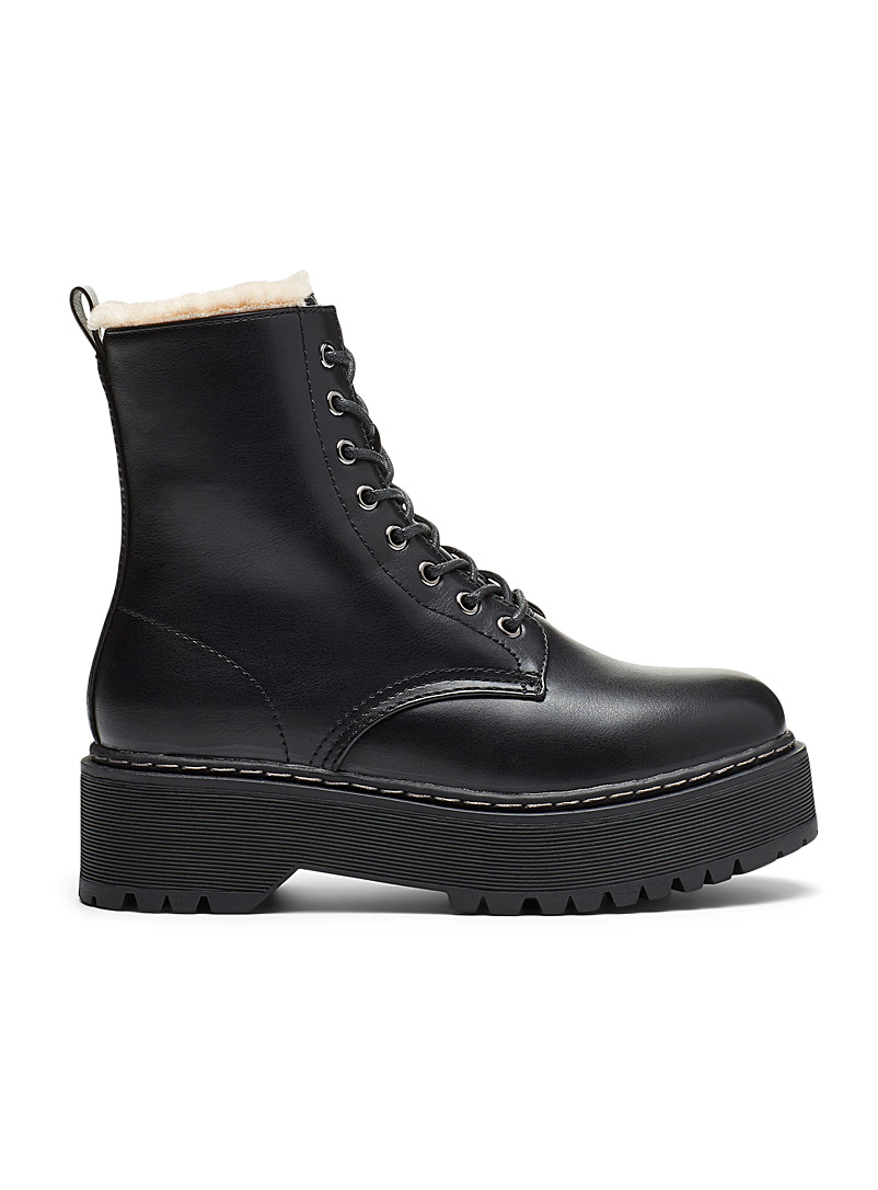 Steve Madden Black Bettyy lined lace-up boots for women