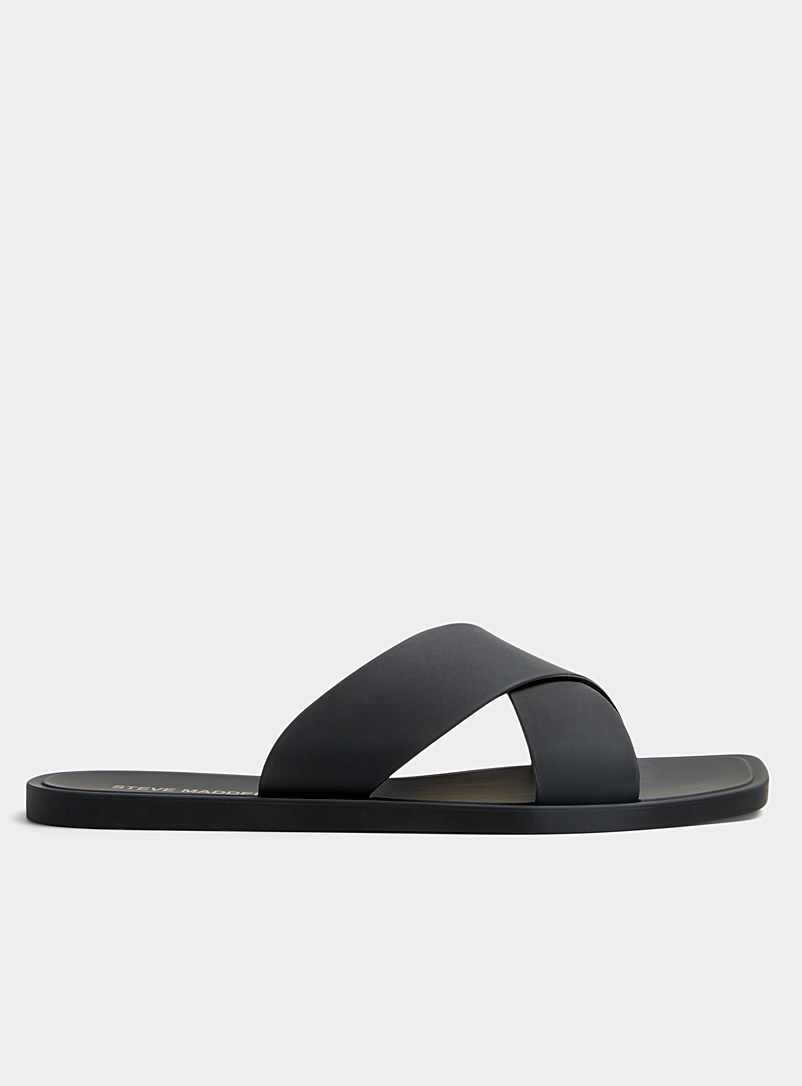 Steve Madden Black Horizonn cross-strap sandals for women
