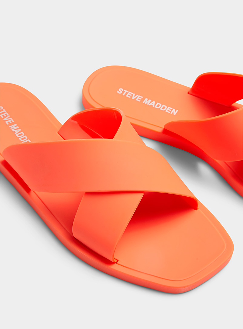 Steve Madden Orange Horizonn cross-strap sandals for women