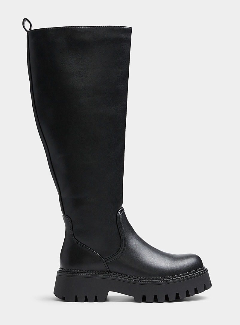 Steve Madden Black Brenna notched-sole knee-high boots for women