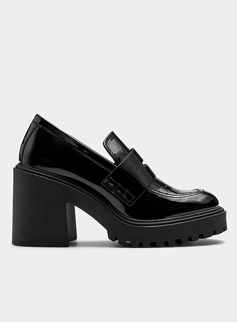 Steve Madden Black Obsidian chunky loafers for women