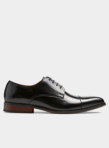 Steve Madden Black Shiny cap toe derby shoes Men for men