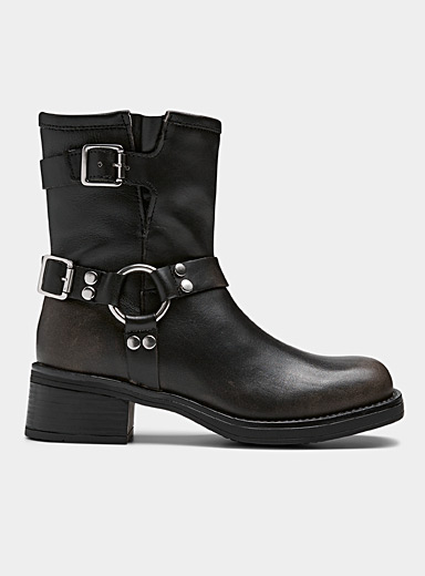 Brixton distressed leather motorcycle boots Women | Steve Madden | All ...