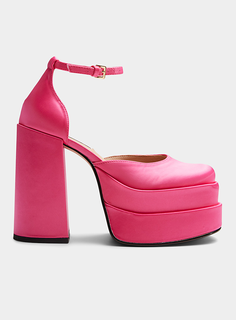Steve Madden Pink Charlize block-heel platform shoes for women