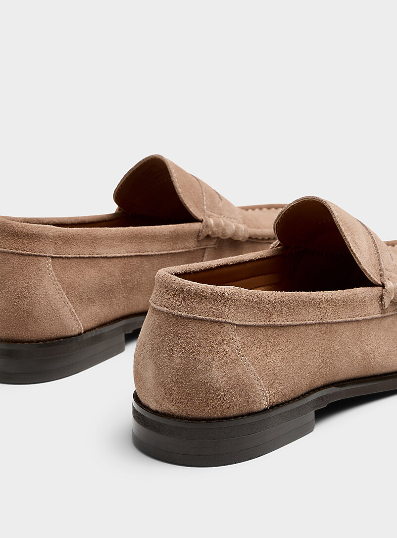Steve Madden Taupe Hettick suede penny loafers Men for men
