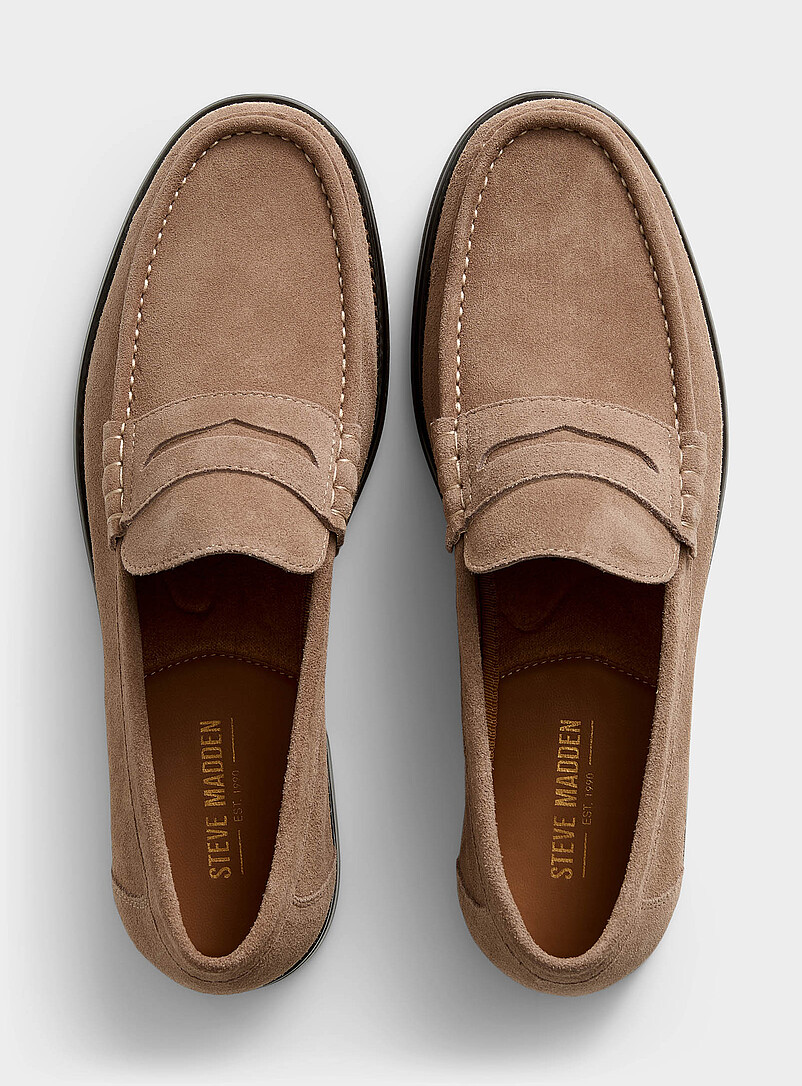 Steve Madden: Le fl&acirc;neur penny Hettick su&egrave;de Homme Taupe pour homme