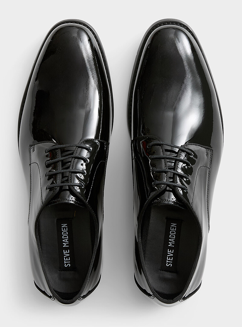 Steve Madden: La chaussure derby Duval cuir verni Homme Noir pour homme