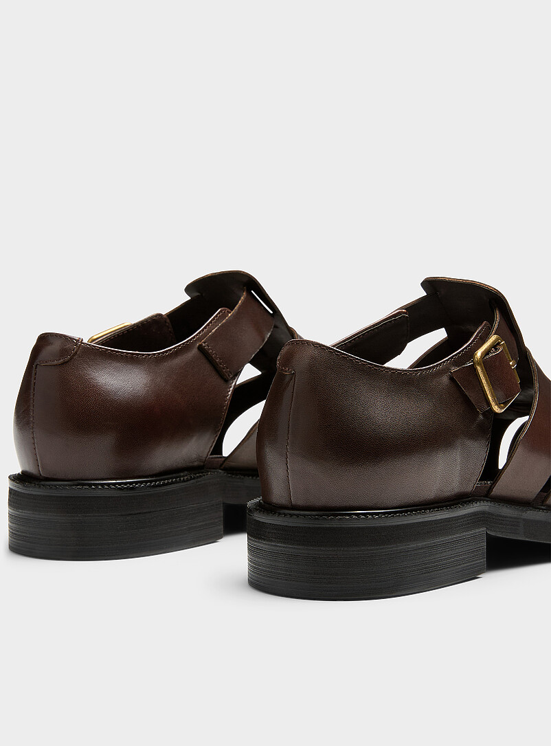 Steve Madden Black Havana leather sandals Men for men