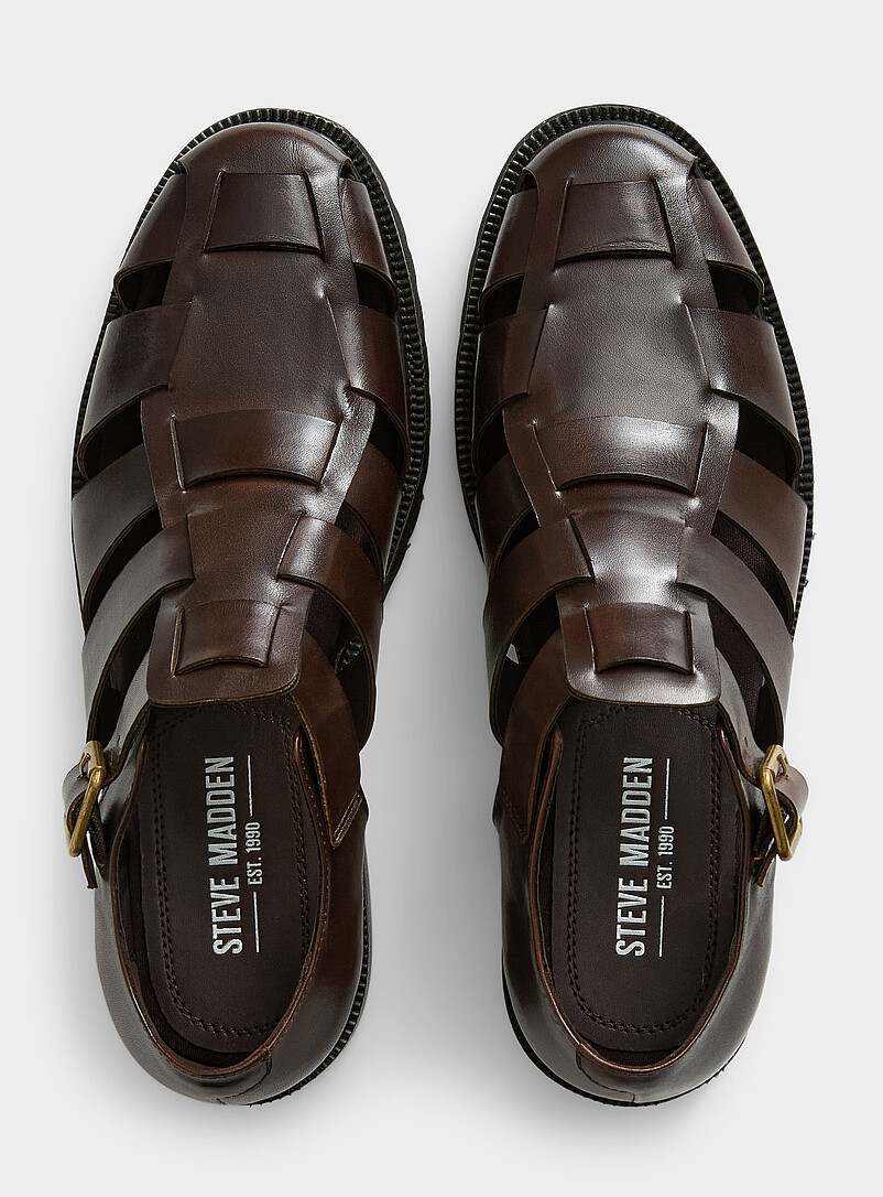 Steve Madden Black Havana leather sandals Men for men