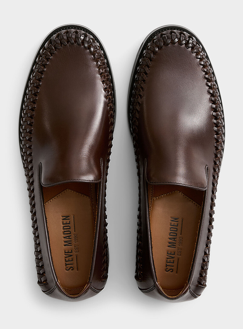 Steve Madden Brown Newbury braided-side loafers Men for men