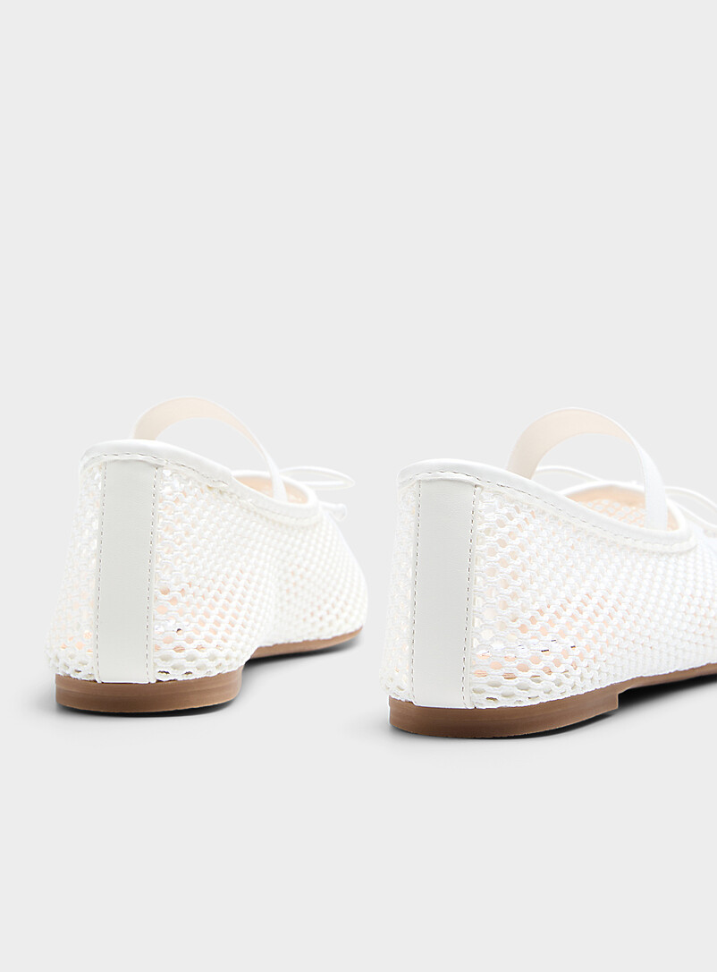 Steve Madden: La ballerine Mary Jane filet Palm Blanc pour femme