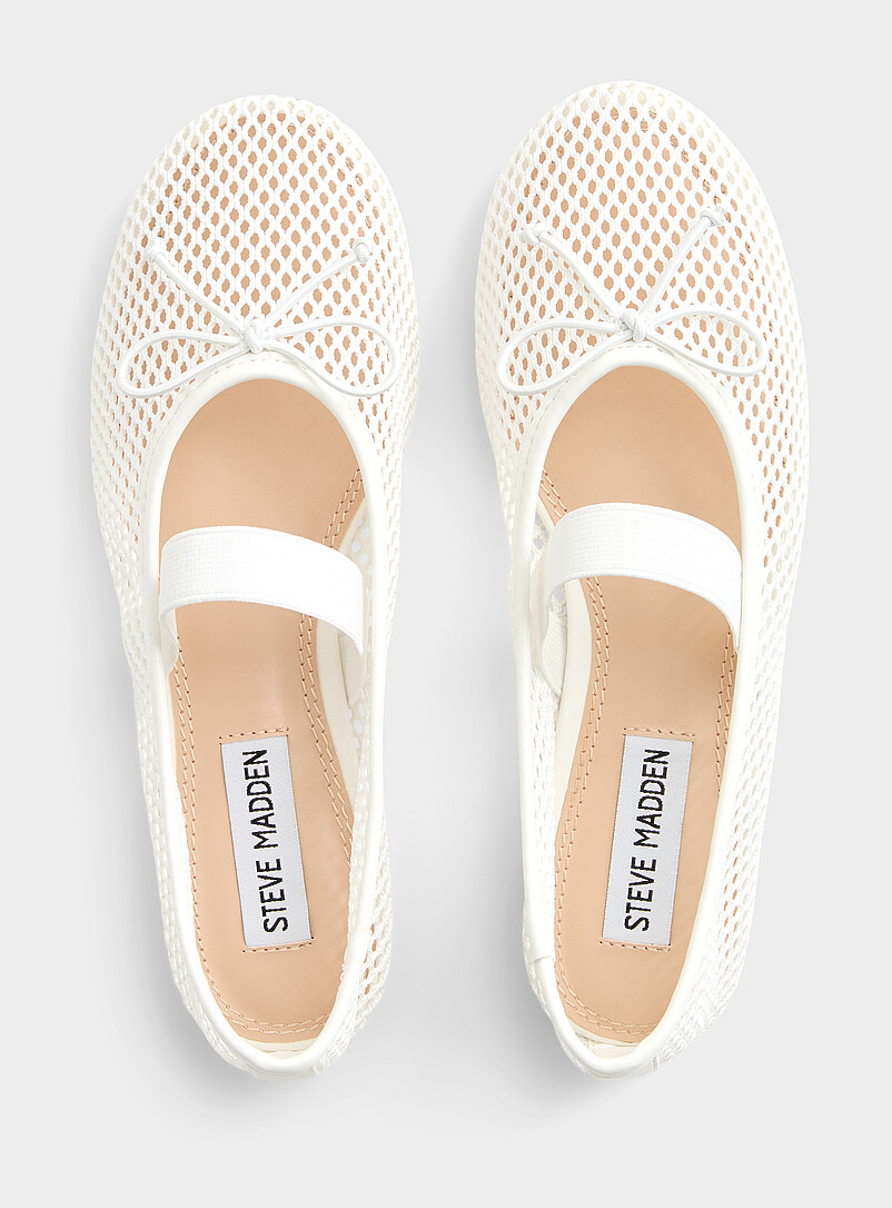 Steve Madden: La ballerine Mary Jane filet Palm Blanc pour femme