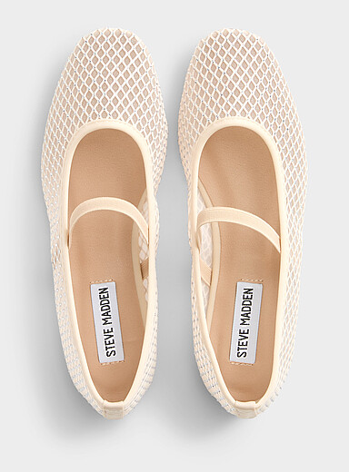 Roamm mesh and crystals Mary Jane ballet flats