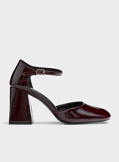 Steve Madden Burgundy Dutches polished merlot block-heel pumps Women for women