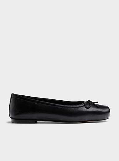 Steve Madden Black Eleve square-toe leather ballet flats Women for women