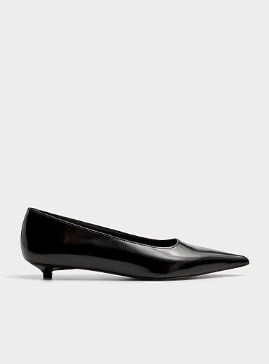 Steve Madden Black Polished leather kitten-heel pumps Women for women