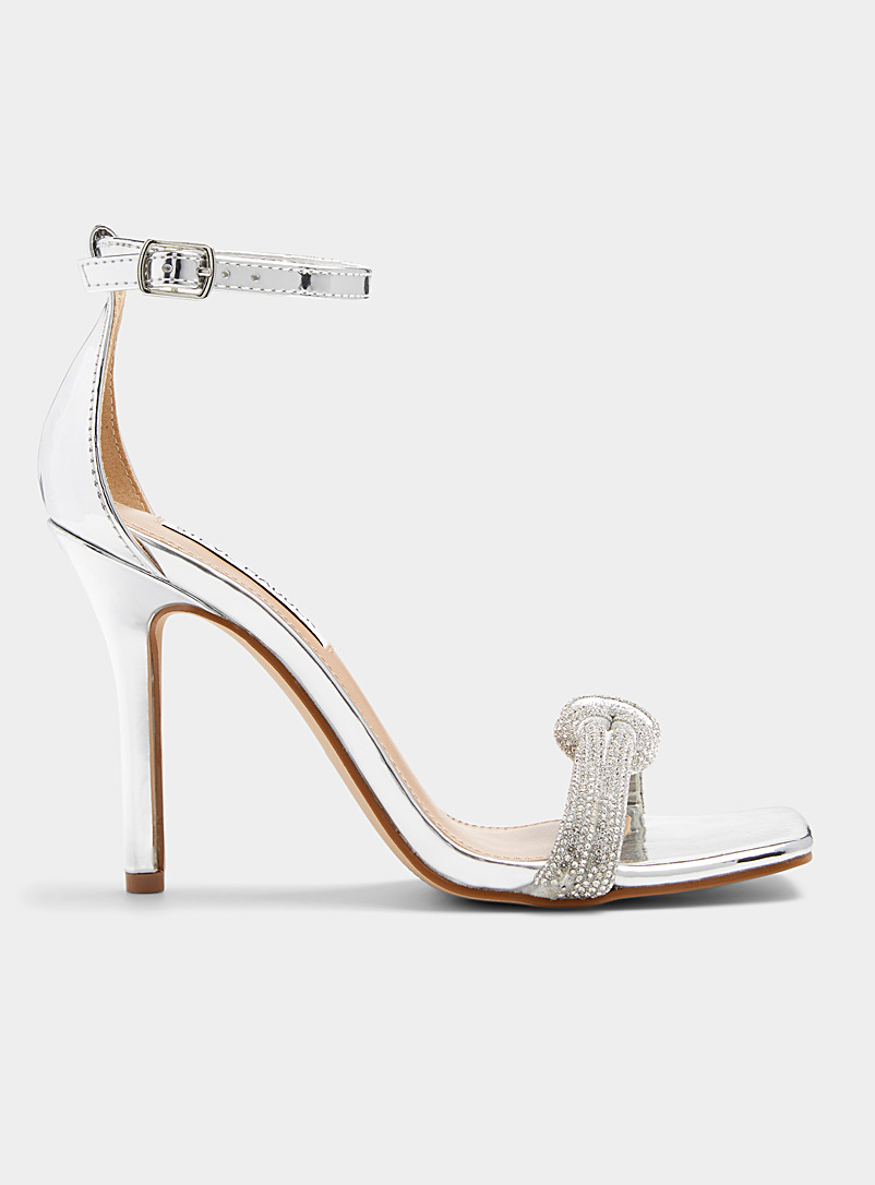 Steve Madden Silver Crystals and knot heeled sandals Women for women