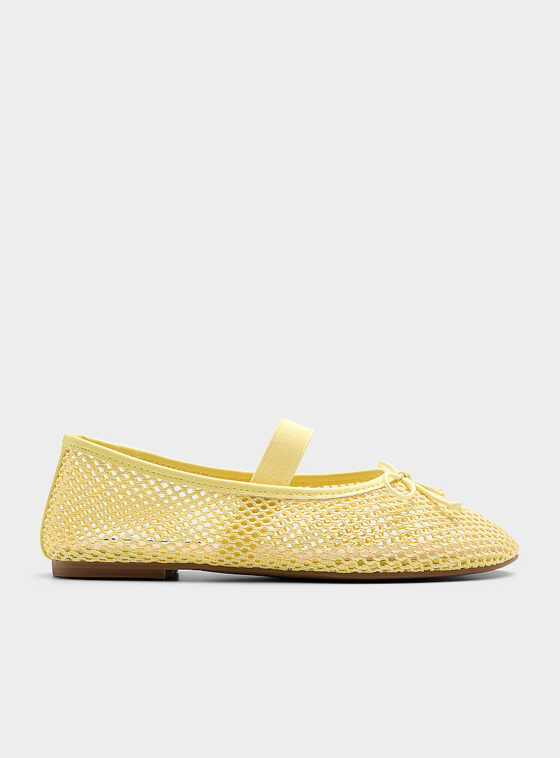 Palm Mesh Mary Jane Ballet Flats Women