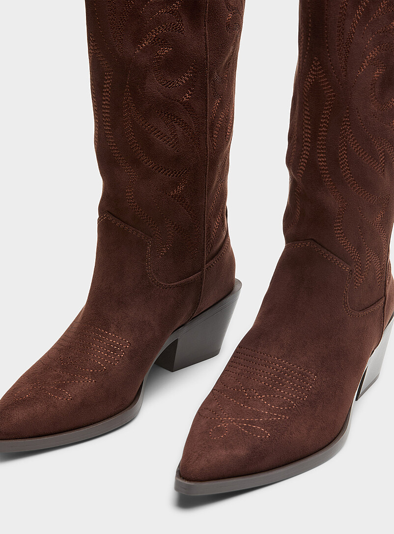 Decorative topstitching cowboy boot product image 2