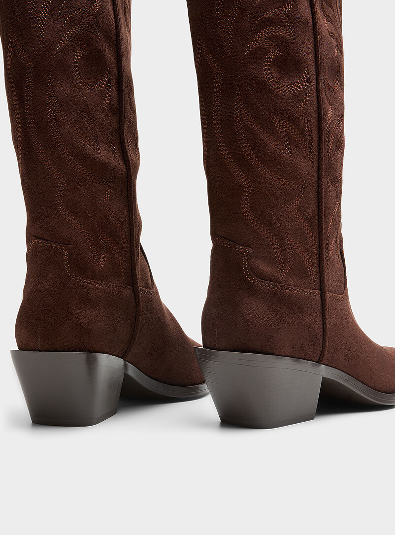 Decorative topstitching cowboy boot product image 3