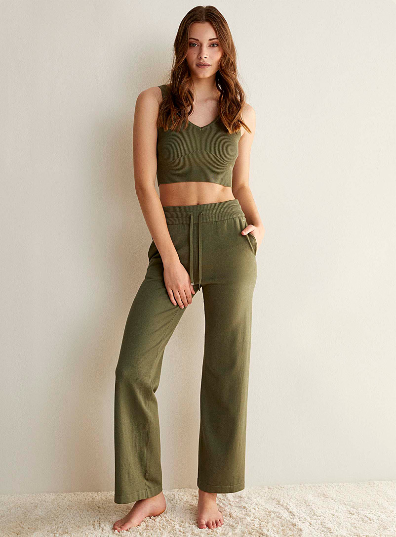 Women's Clothing - Lounge Rib Booty Shorts - Green