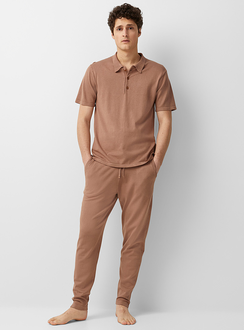 Everyday Sunday Light Brown Taupe viscose lounge pant for men