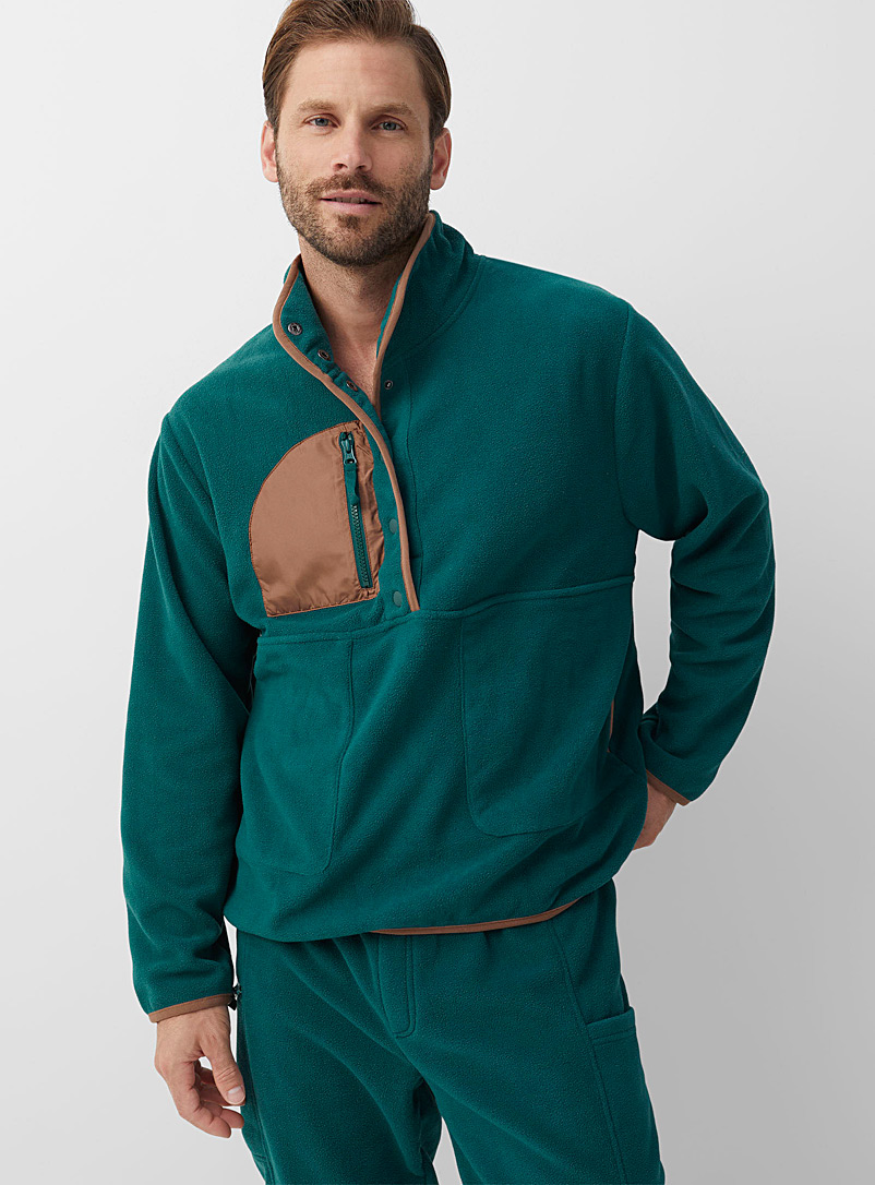 Everyday Sunday Assorted Two-tone polar fleece lounge sweatshirt for men