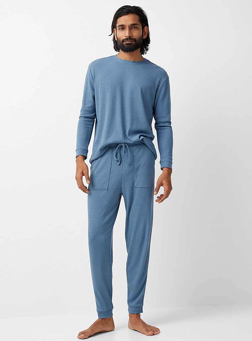 Pyjama Homme 2 Pièces DAVID ARCHY - 100% Coton, Col Henry, Taille Élastique - Confortable Et Respirant